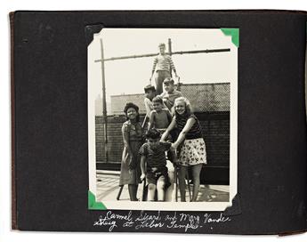 (NEW YORK CITY.) Photo album kept by a young teacher at New Yorks Labor Temple.